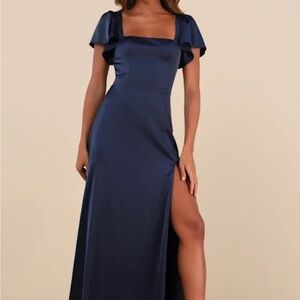 Lulu's Navy Blue Maxi Dress